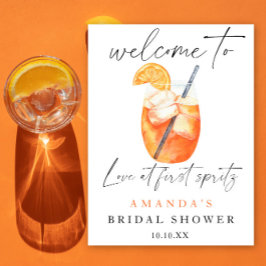 Póster Aperol Spritz Bienvenida fiesta de ducha de novia