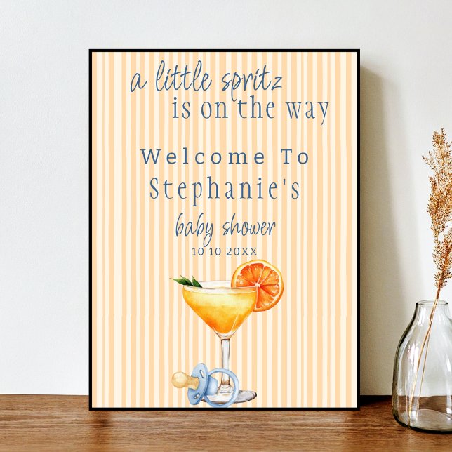 Póster Aperol Spritz Blue Orange Citrus Boy Baby Shower (Subido por el creador)
