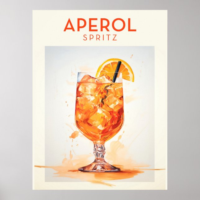 Póster Aperol Spritz Cocktail Retro Poster (Frente)