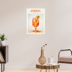 Póster Aperol Spritz Cocktail Retro Poster