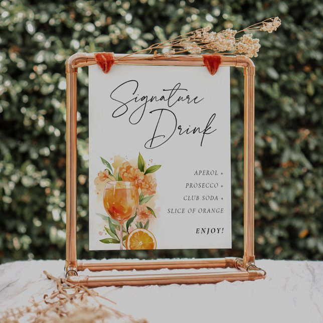 Póster Aperol Spritz Rótulo Firma Bebida Ducha de novia (Subido por el creador)