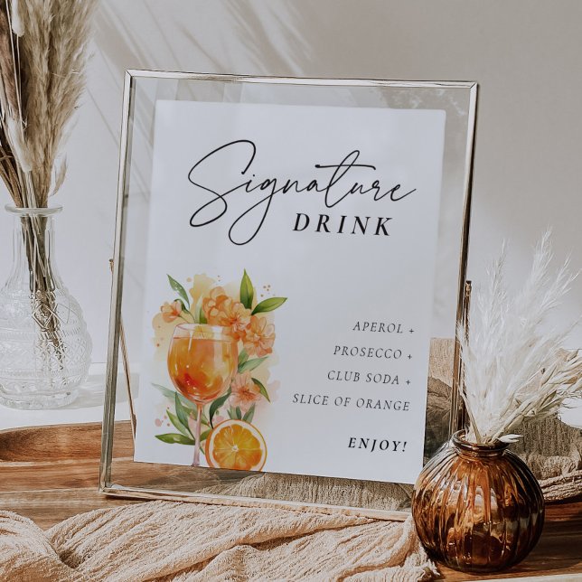 Póster Aperol Spritz Rótulo Firma Bebida Ducha de novia (Subido por el creador)