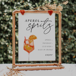 Póster Aperol Spritz Rótulo Firma Bebida Ducha de novia