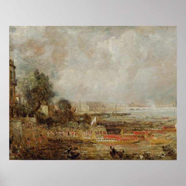 Póster Apertura del puente Waterloo, c.1829-31 (petróleo  (Frente)