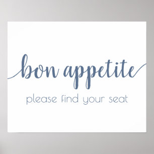 Póster Apetito simple de Bon Dusty Blue Cualquier Rótul
