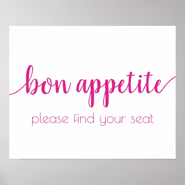 Póster Apetito simple de Bon | Rótulo de eventos Hot Pink (Frente)