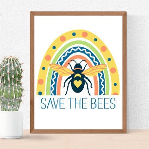 Póster Apiario de Apicultor Retro Miel Orgánica Abeja Arc