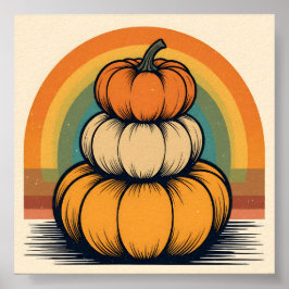 Póster Apilado en la luz del otoño