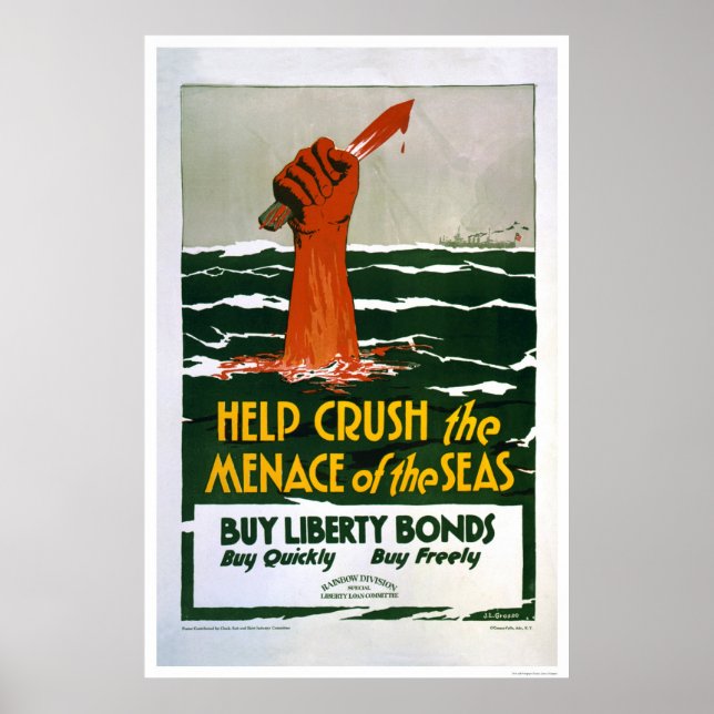 Póster Aplastar la amenaza de los mares - Comprar bonos d (Frente)