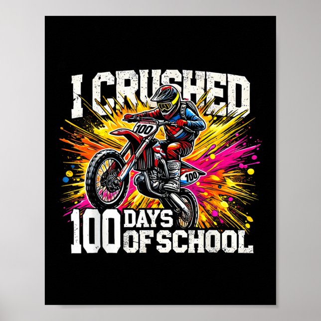 Póster Aplasté 100 Días De Bicicleta Sucia Escolar Para N (Frente)