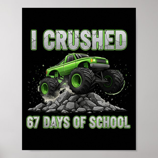 Póster Aplasté 67 Días De Colegio 6 7 Meme Divertido Seis (Frente)