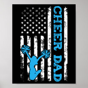 Póster Aplaude Papá Usa Bandera Americana Porrista Papá A