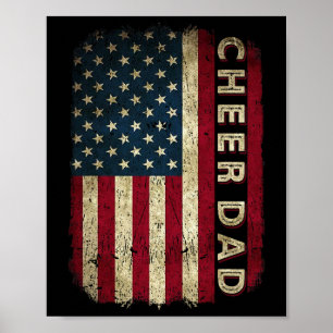 Póster Aplaudir Papá Porristas Bandera Americana Día del 