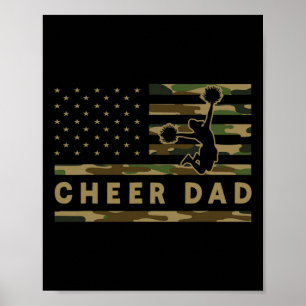 Póster Aplausos Papá Camuflaje Bandera Americana Aplaudid