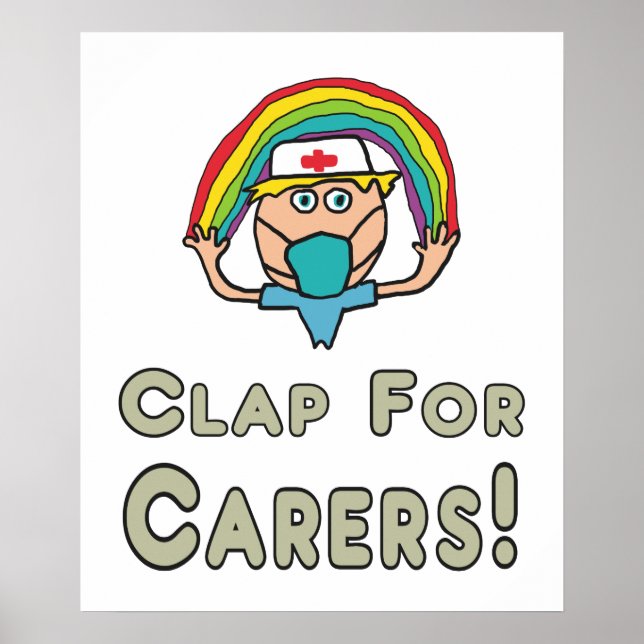 Póster Aplausos para los cuidadores (Frente)