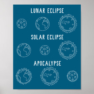 Póster Apocalipsis de Astronomía Eclipse Solar Lunar Dive