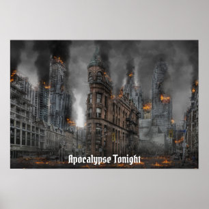 Póster Apocalipsis esta noche Ciudad en llamas