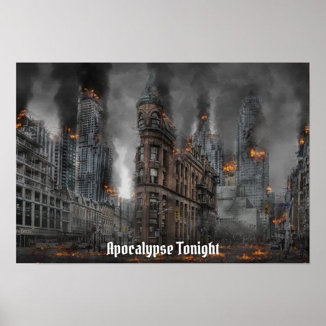 Póster Apocalipsis esta noche Ciudad en llamas (Frente)