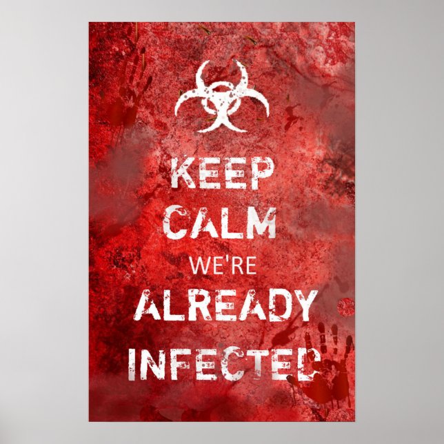 Póster Apocalipsis zombi Mantener la calma 13" X 19" (Frente)