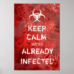 Póster Apocalipsis zombi Mantener la calma 13" X 19"