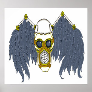 Póster Apocalyptic Steampunk Dark Angel Skull