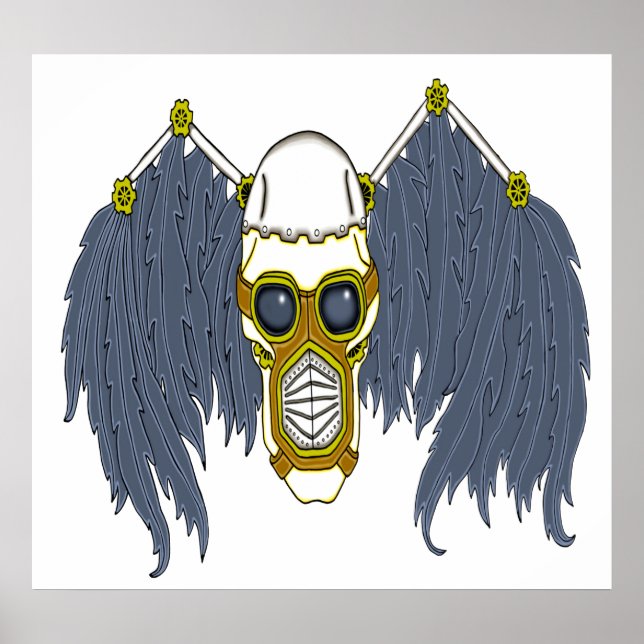 Póster Apocalyptic Steampunk Dark Angel Skull (Frente)