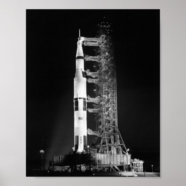 Póster Apollo 11 en la plataforma de lanzamiento (Frente)