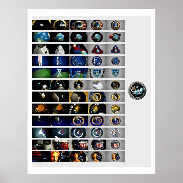 Póster Apollo Mission Patches Poster (Frente)