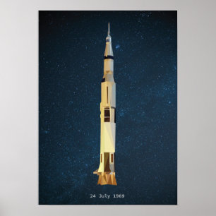 Póster Apolo 11 Luna Aterrizaje Espacial