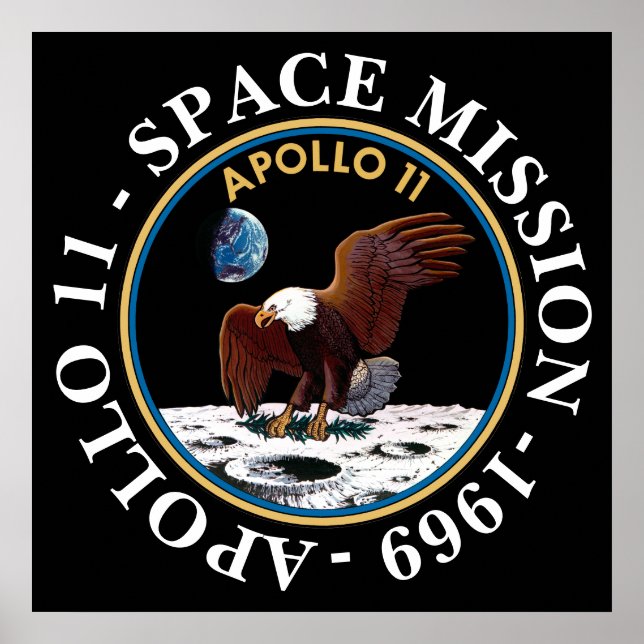 Póster Apolo 11 Misión Espacial 1969 Insignia (Frente)