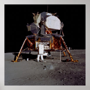 Póster Apolo 11 Módulo lunar "Águila" en la luna