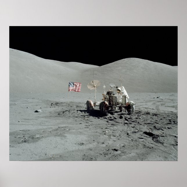 Póster Apolo 17 Vehículo de Roving Lunar (Frente)