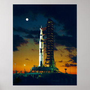 Póster Apolo 4 Saturn V en Pad A Lanzamiento Complejo 39