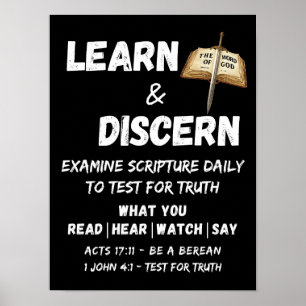 Póster Apología Berean Learn & Discerth Truth Scripture