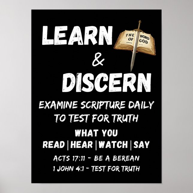 Póster Apología Berean Learn & Discerth Truth Scripture (Frente)