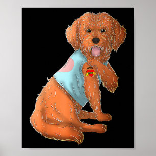 Póster Apoo I Love Mom Tattoo Dog Shirt Funny Día de la M