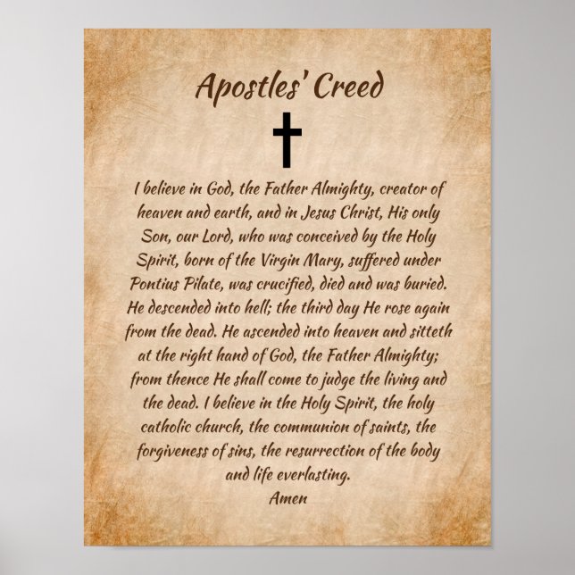 Póster Apostles' Creed Catholic Prayer Christian (Frente)