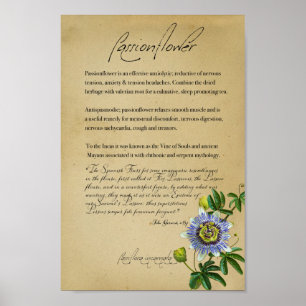 Póster Apothecary: apasionaria   Poste botánico