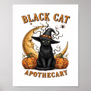 Póster Apothecary Black Cat - Luna y Pum de Brujas de Hal