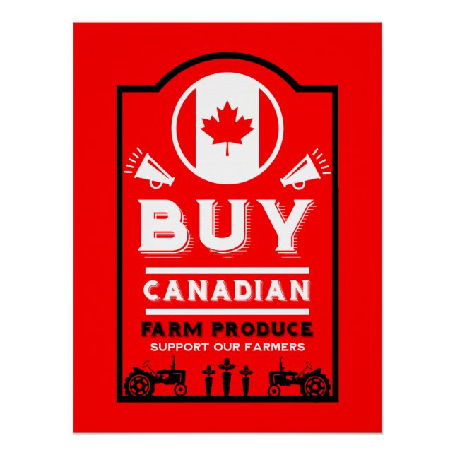 Póster Apoya a los agricultores canadienses (Anverso)