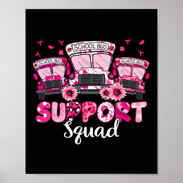 Póster Apoya a Squad Pink Leopard School Bus Driver Breas (Frente)