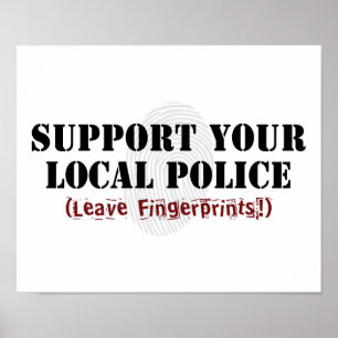 Póster Apoya a tu Policía Local - Deja Huellas Dactilares