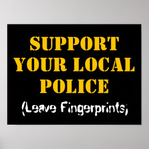 Póster Apoya a tu Policía Local - Deja Huellas Dactilares