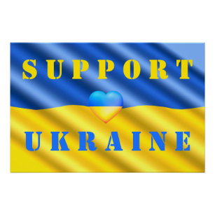 Póster Apoya a Ucrania - Bandera - Libertad - Corazón de 