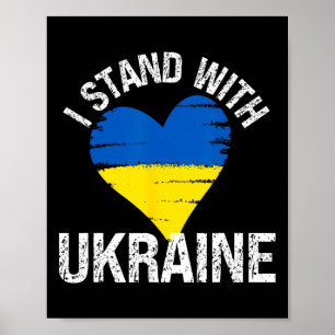 Póster Apoya a Ucrania Corazón Bandera Apoya a Ucrania So