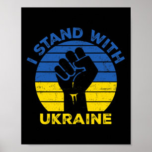 Póster Apoya a Ucrania Me mantengo con Ucrania bandera de