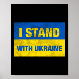 Póster Apoya a Ucrania Me mantengo con Ucrania Bandera uc