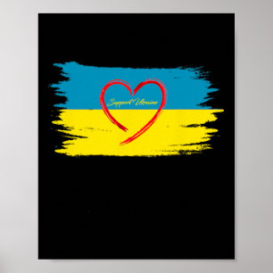 Póster Apoya a Zalensky Bandera de Ucrania Corazón de Amo
