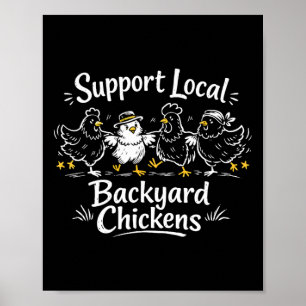 Póster Apoya Pollos De Ckyard Locales Retro Aves De Corra