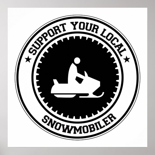 Póster Apoya su Snowmobiler local (Frente)